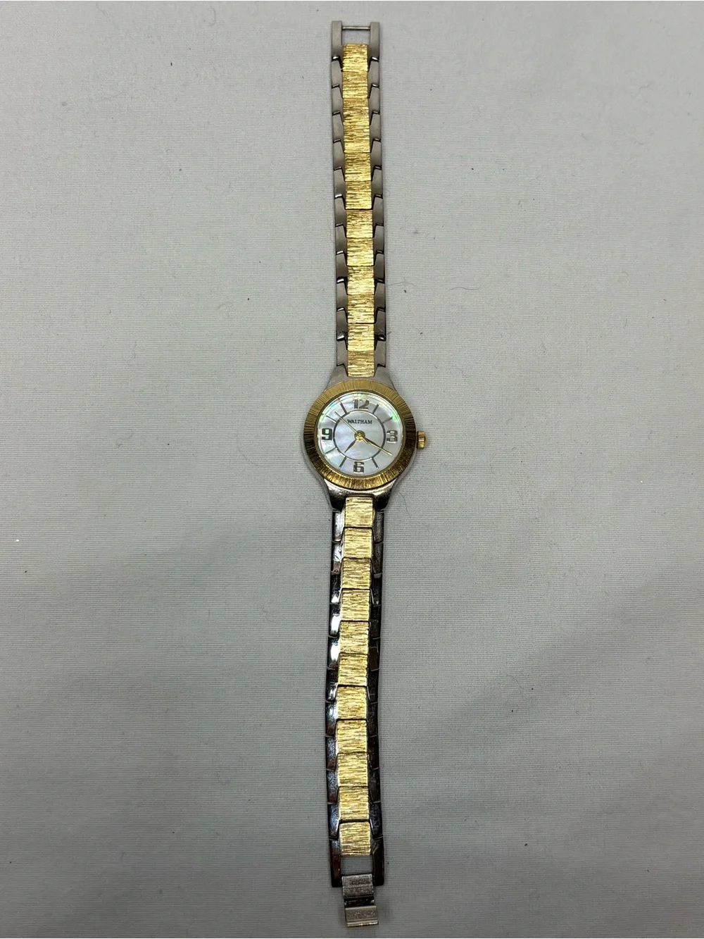 Waltham Ladies MOP Dial Gold & Silver 2 Tone Quartz Watch #6103